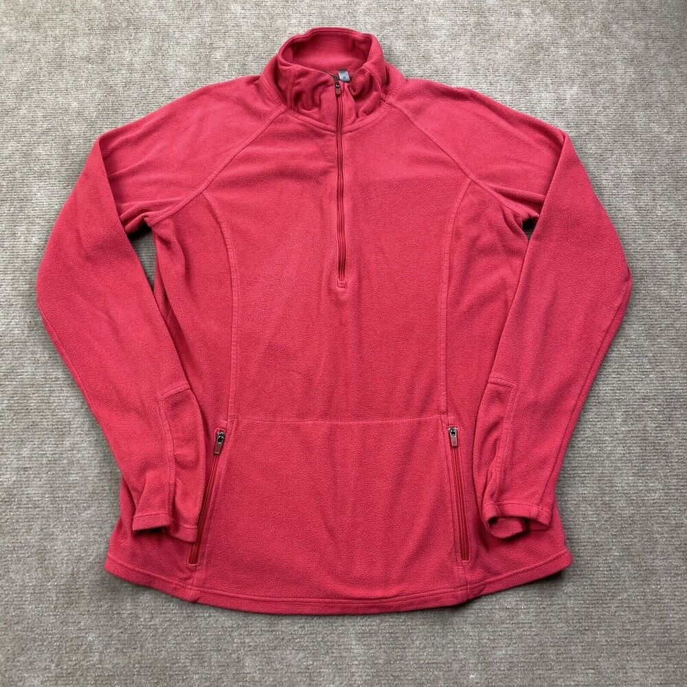 Athleta Jacket Women Medium Pink Zip Fleece Athletic Outdoors Ladies